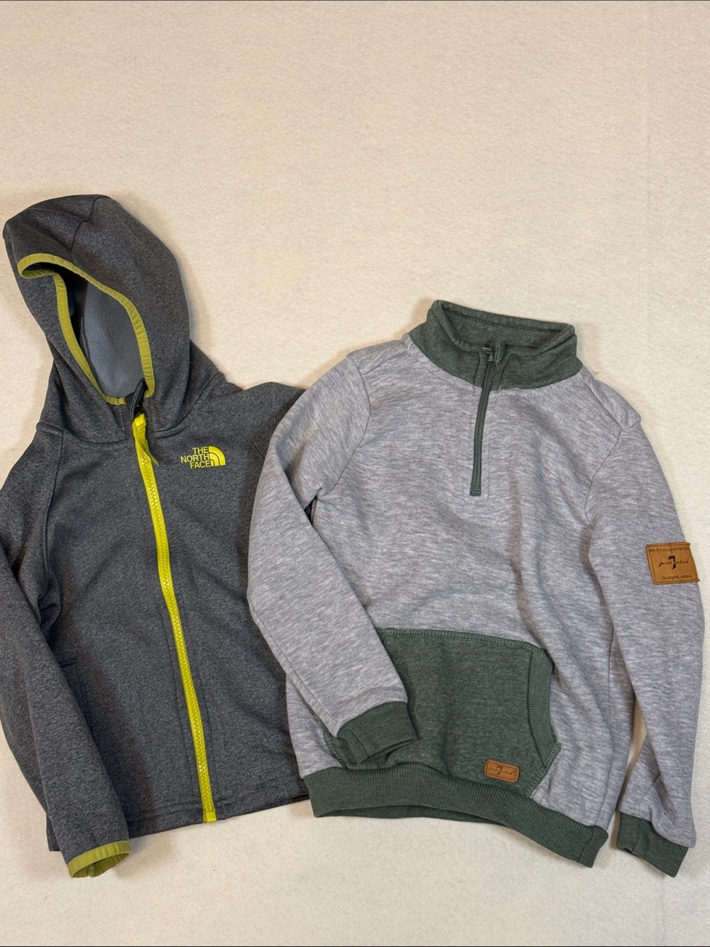 The North Face Kids Zip Hoodie & 7 for Mankind Gray-Green Pullover Sz 4T UU